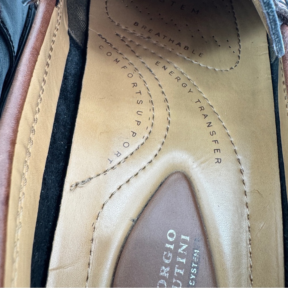Giorgio Brutini Gel Tech Comfort Leather Loafers Black Brown Men 9 Shock Absorb - Picture 9 of 13